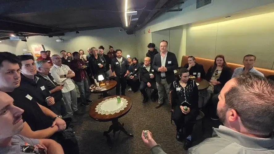 Chris hosting a panel discussion on future tech and design